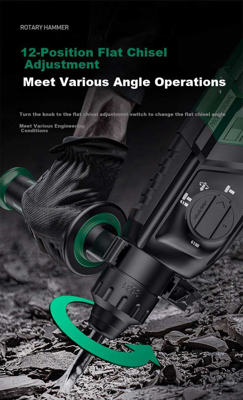 Shida (SATA) Lightweight Electric Hammer, Pickaxe, And Drill Three-In Multi-Function High-Power Impact Drill for Drilling Walls D05734 Upgraded Versio 17