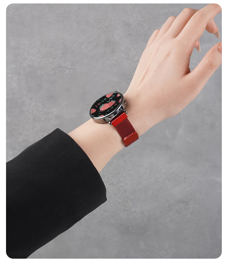 Watchbond Milan Magnetic Strap for Huawei GT6 GT5 GT5 Pro GT4 Watch Band, Milanese Magnetic 18mm Summer Wristband for 41/42mm Women and Men 25
