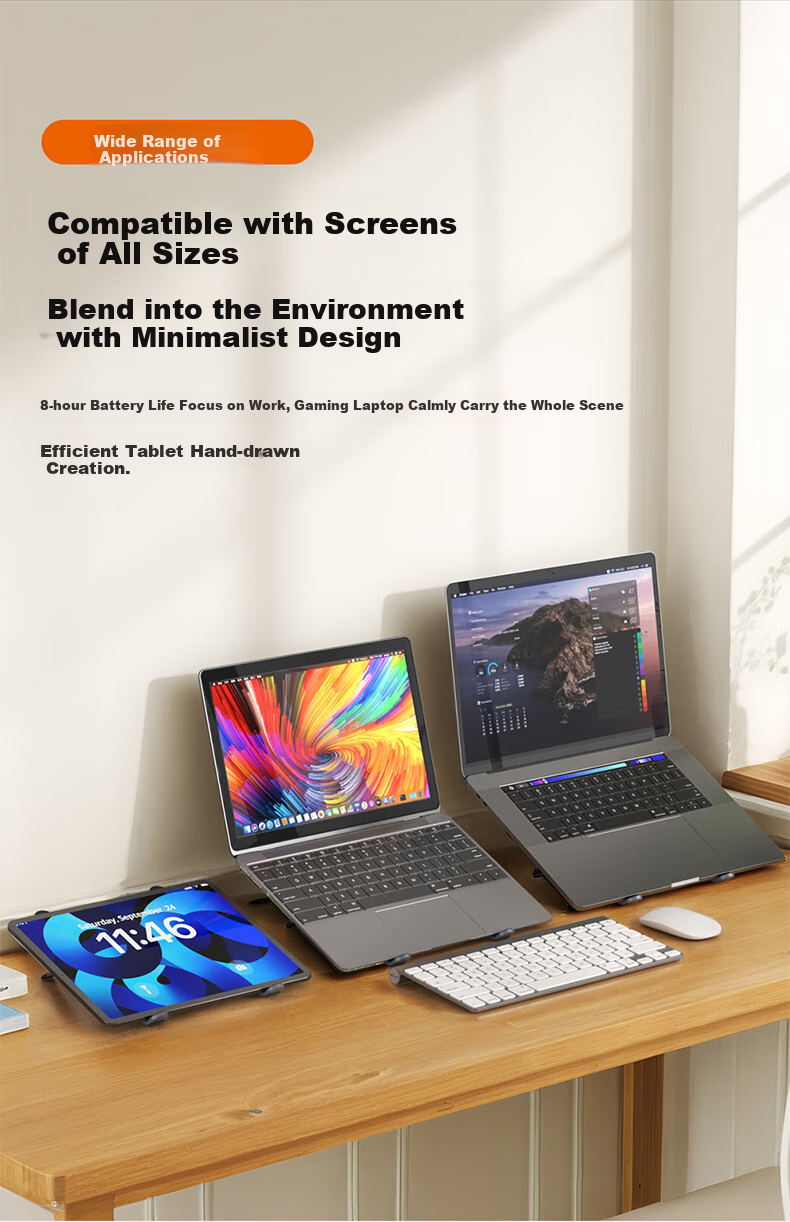Lenovo Laiku Laptop Stand with Docking Hub Cooling USB 360° Rotatable Stepless Height Adjustable Floating Vertical Riser for Office Gaming Computers LS102 12