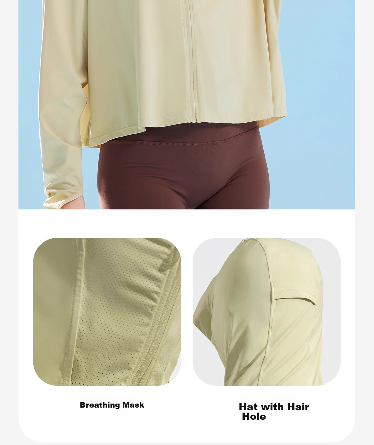 CAMEL Women's Outdoor Original Yarn Sun Protection Jacket UPF50 Quick-Dry Ice Feel Sun Protection Coat A25BAVV108 XL 8