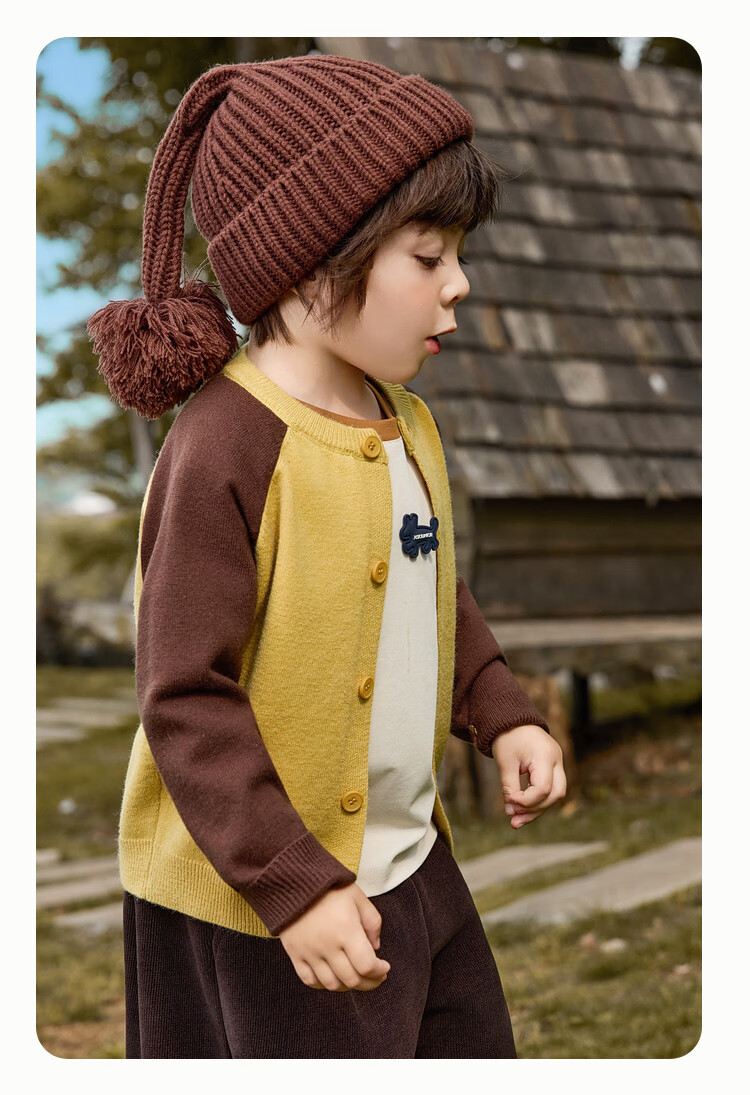 ASK JUNIOR Academy Style Children's Long Sleeve Sweater 25 Autumn Toddler Colorblock Fleece Yarn Knit Cardigan Boys Sweater 6