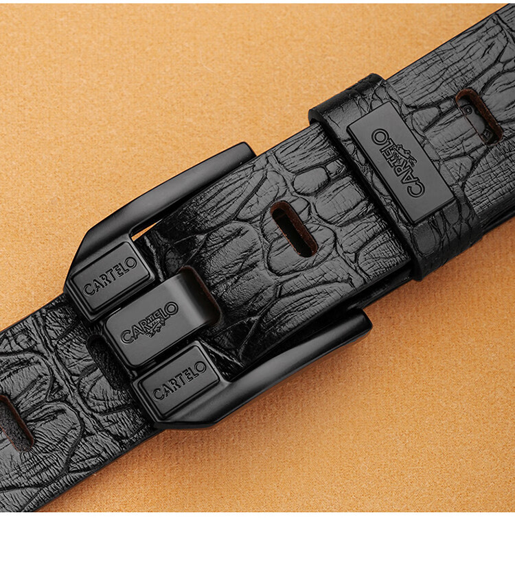 CARTELO Men's Vintage First Layer Cowhide Leather Pin Buckle Fashion Belt Gift for Boyfriend Husband Dad 19