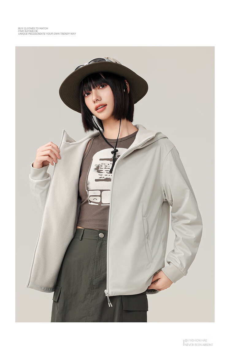 SNOWFLYING Women's Hooded Jacket 2025 Fleece Waterproof Softshell Lined Sweatshirt White M160 3