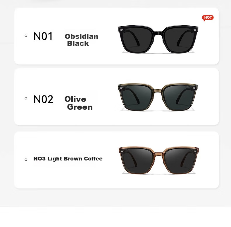 HORIEN Milk Tea Color Sunglasses Make Face Look Smaller, UV Protection, Summer Folding Sunglasses for Men And Women, Driving Sun Protection, High-End Large Frame Glasses 28