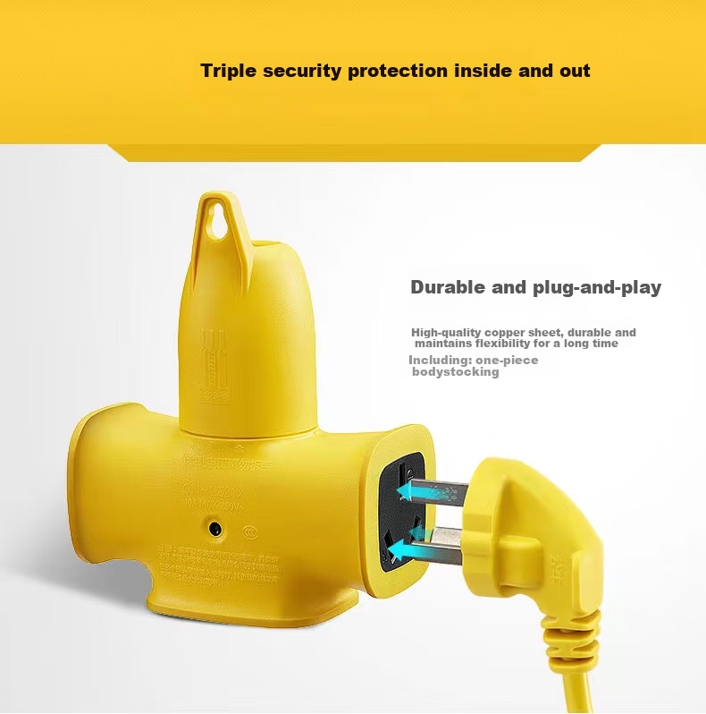 BULL Drop-Resistant And Shockproof Socket Power Strip Engineering Special Outdoor Work Yellow Socket New National Standard GN-C421X Wireless without Cord 4