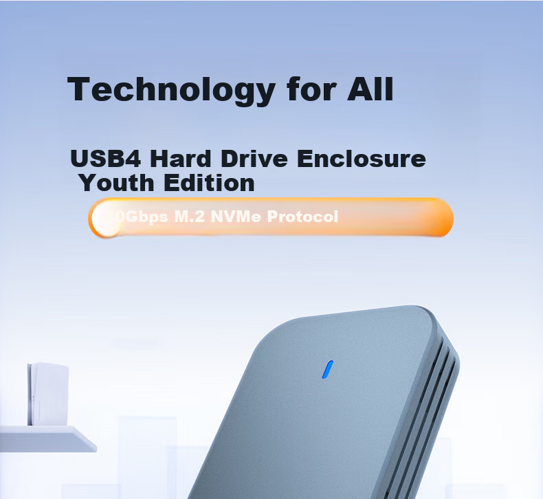 Mihu USB4 Hard Drive Enclosure, 40Gbps USB4.0 Compatible with Thunderbolt 4/3, M.2 NVMe, Suitable for Apple Macmini Laptop SSD External PNU4 SE 2