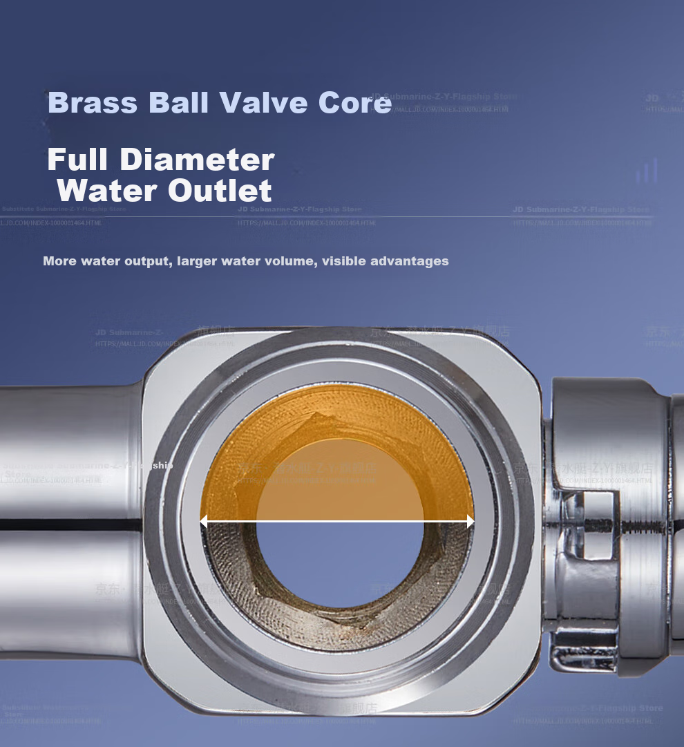 Submarine F2103, One-In Brass Ball Valve Angle Valve, Full-Open High-Flow Gas Water Heater Hot And Cold Valve 7
