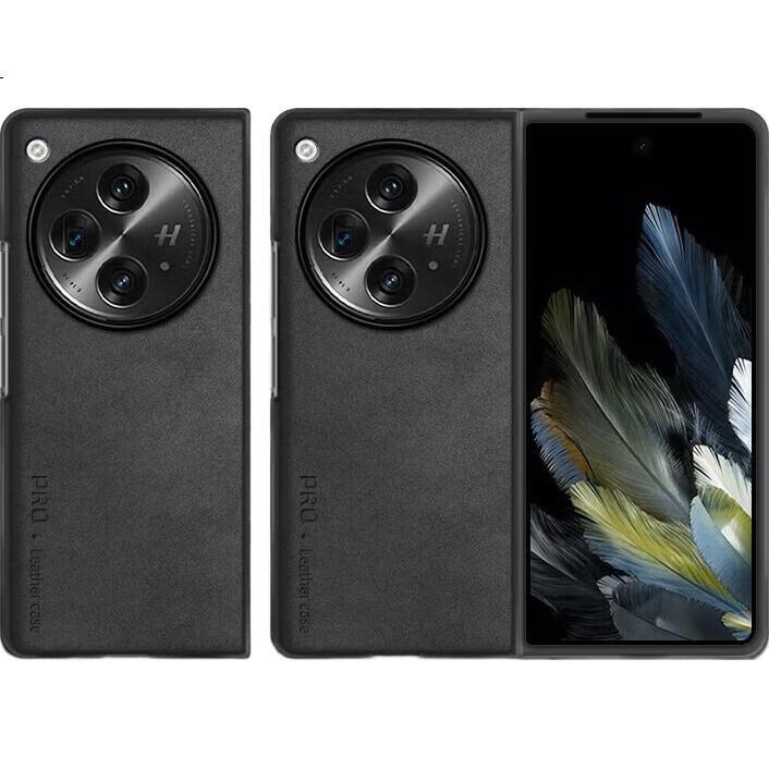Чехол для телефона Shangsu из овчины для OPPO Find N3, защитный чехол, складной экран, противоударный, простой кожаный чехол, графитовый серый