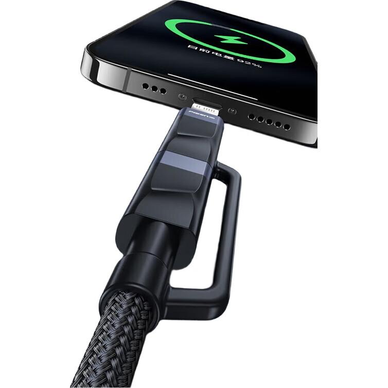 Кабель PISEN 4-в-1, Type-C PD60W, для iPhone 16/14/13, Xiaomi, Huawei P80, iPad, ноутбуков, 1.2м, черный