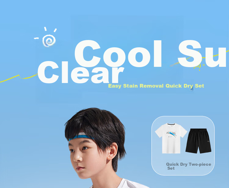 ANTA Children's Sportswear Set, Boys' Short-Sleeve T-Shirt And Shorts Two-Piece Set, Summer Outfit A52527720 10