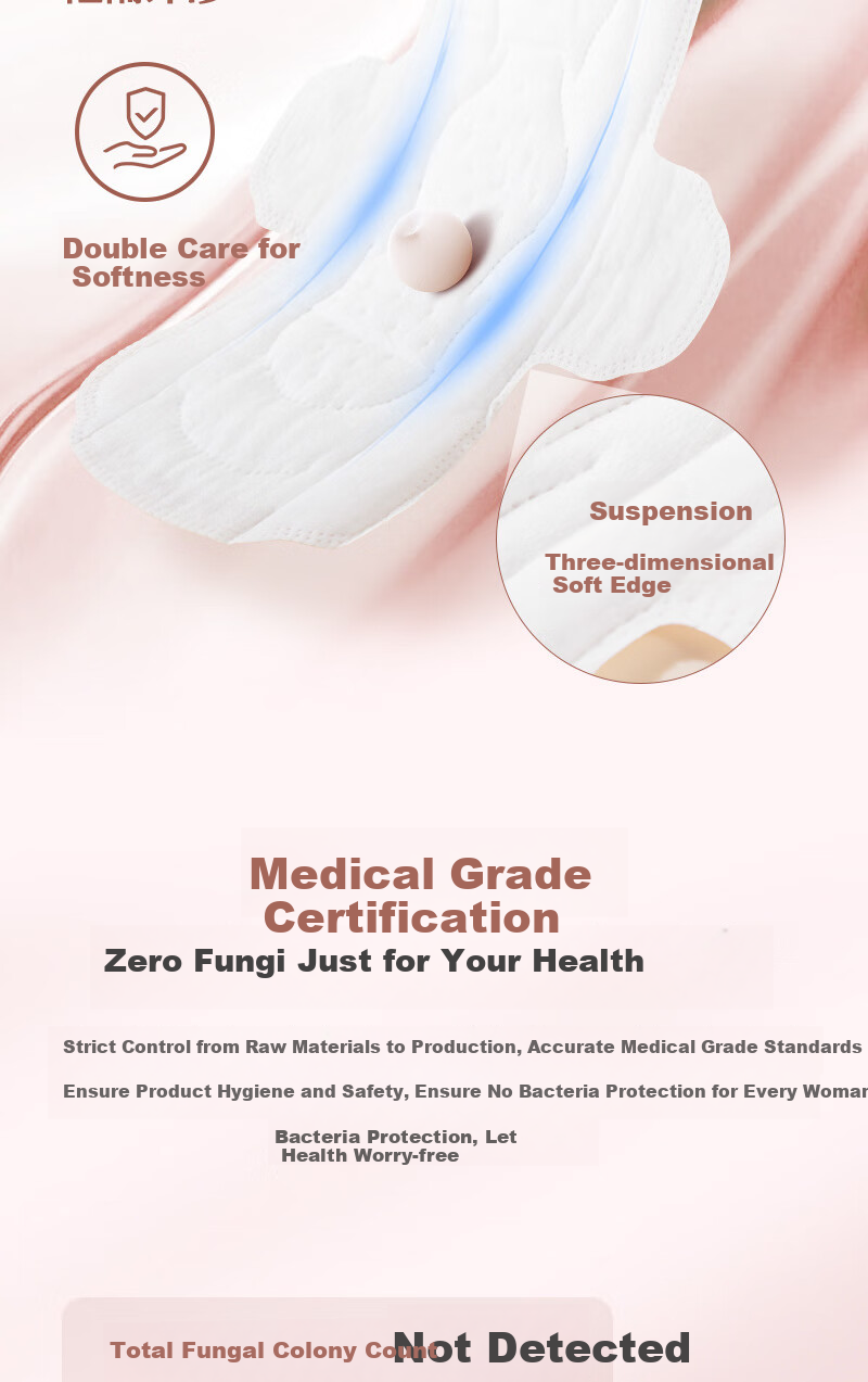 One's Member Medical-Grade Sanitary Napkins, 285mm, 21 Pieces, Heavy Flow Day And Night Use, 100% Pure Cotton Menstrual Pads 4