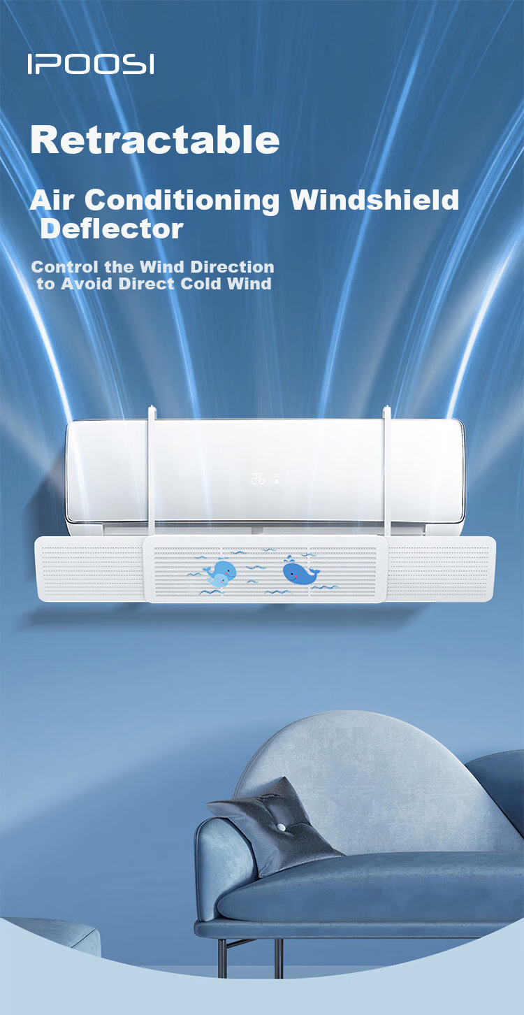 Baoshi Air Conditioner Wind Deflector, Wall-Mounted, Postpartum Care, Baby Protection, Anti-Direct Blowing, Wind Shield Cover, Extendable, Universal Air Outlet Wind Guard 1