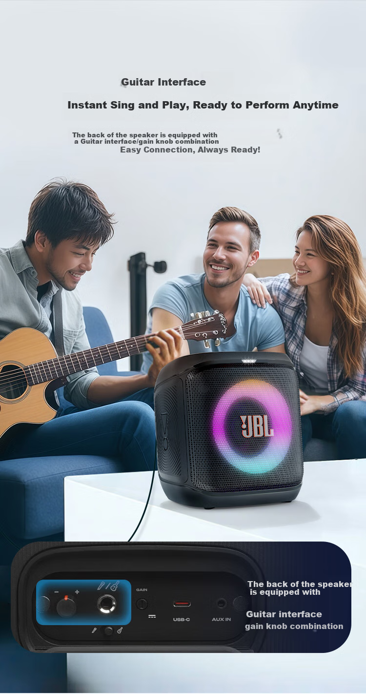 JBL PartyBox Encore ES2 Bluetooth Speaker, Outdoor Sound System for Home KTV And Square Dancing, All-In Karaoke Machine, Chongjiang II Subwoofer 7