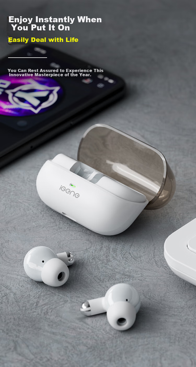 IGene [0 Pressure Low-Frequency Speaker] Bluetooth In-Ear True Wireless High-Quality Headset with Noise Cancellation for Calls, HD Music, Sports And Gaming, Compatible with Apple And Huawei 9