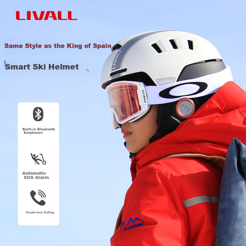 LIVALL Smart Ski Helmet, Single And Double Board Protective Gear, Warm And Cold-Resistant, Skiing Sports Equipment for Men And Women, Asian Version RS1 White