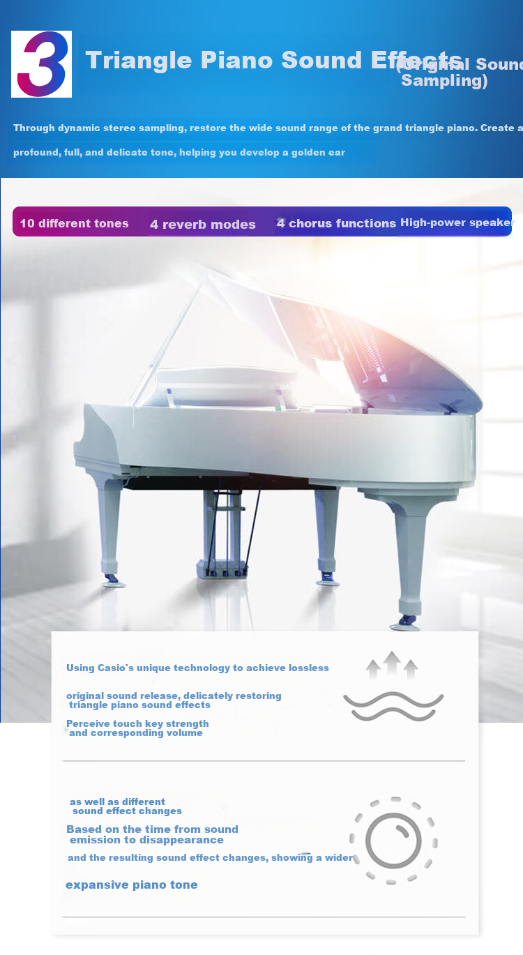 Casio Digital Piano CDPS110 White 88-Key Weighted Hammer Digital Piano Slim Portable Model + X Stand + Bench Gift Package 6