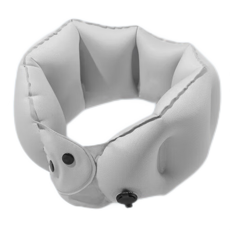 Etravel Inflatable U-Shaped Travel Neck Pillow Portable Mini Handheld Neck Support Pillow Gray