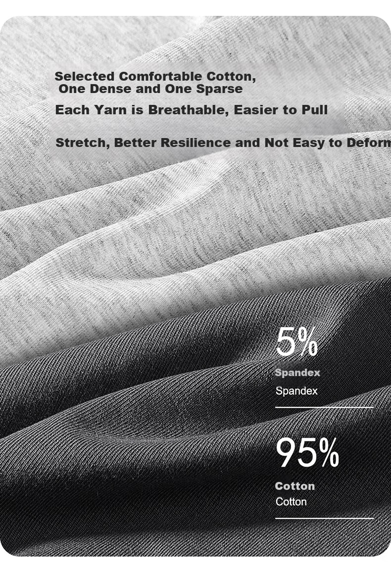 MiiOW [4 Pieces] Men's Underwear, 7A Antibacterial Pure Cotton Seamless Breathable Youth Large Size Boxer Briefs 4