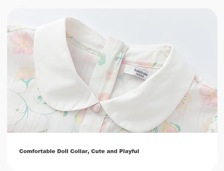 BALABALA Girls' Dress, Summer 2025, Big Girls' Hand-Painted Floral Dress [Same As In-Store], 202225111044 2