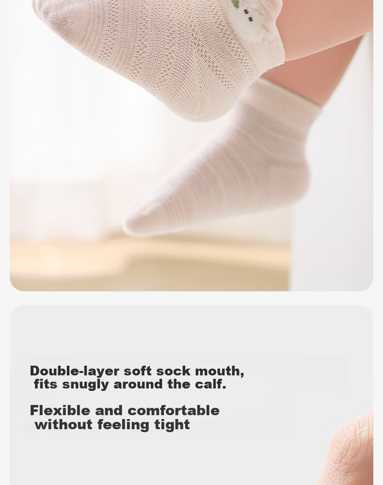 Shiyuejiejing Baby Socks Spring And Summer Mesh Breathable Mid-Calf Socks for Boys And Girls 7