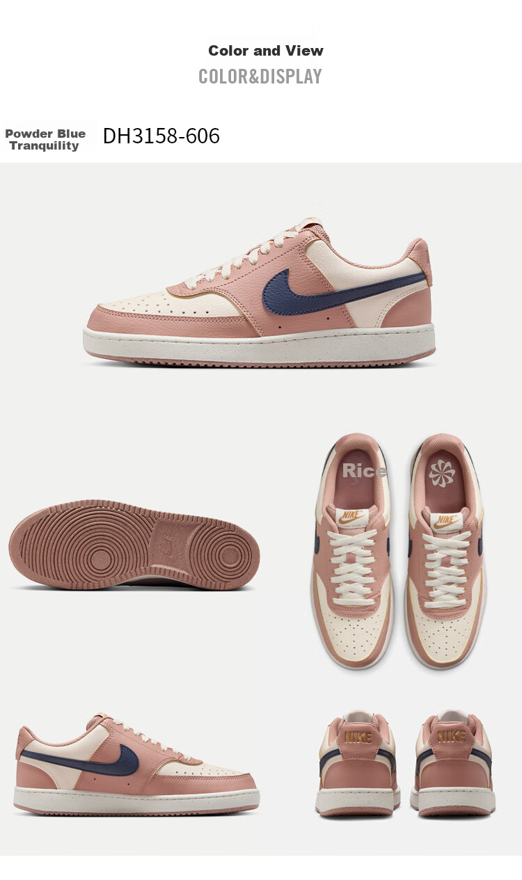 NIKE COURT VISION Women's Casual Shoes, Sports Shoes DH3158-606, Pink And Blue, Size 39 2