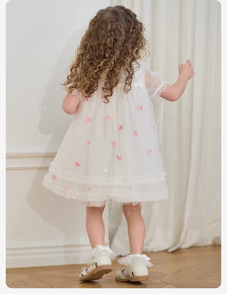 DAVE & BELLA [Same As in Mall] Children's Summer Dress, Girls' Lightweight Mesh Skirt 6