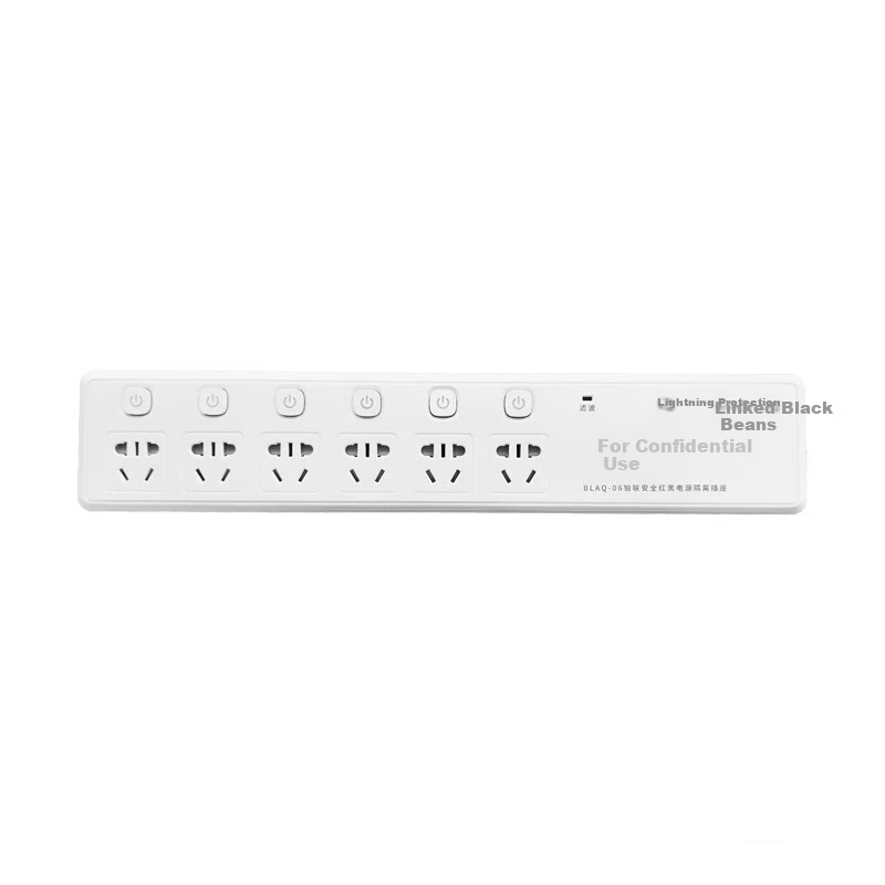 BOLIANANQUAN Red And Black Power Filter Socket Anti-Electromagnetic Wave Information Leakage Power Strip with National Confidentiality Certification, Six Outlets, Independent Switches, 1.5 Meters