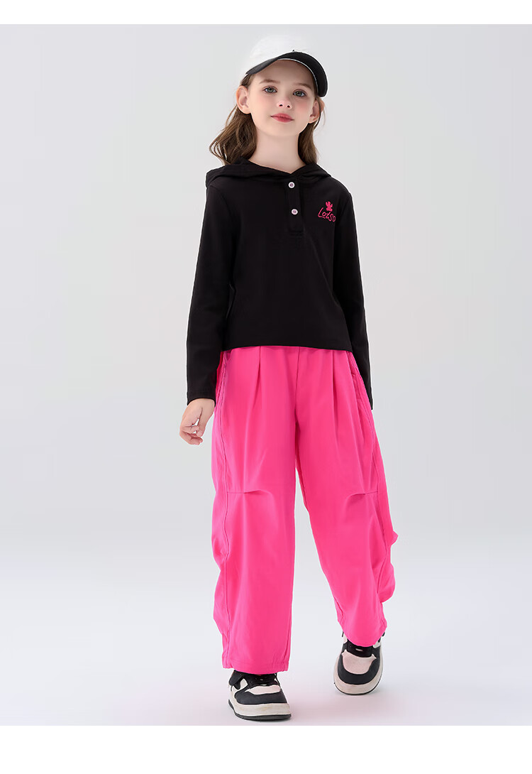 Disney Girls' Spring Autumn 2026 New Stylish Kids' Sweet Cool Hooded Top and Pants Set for Older Children 8