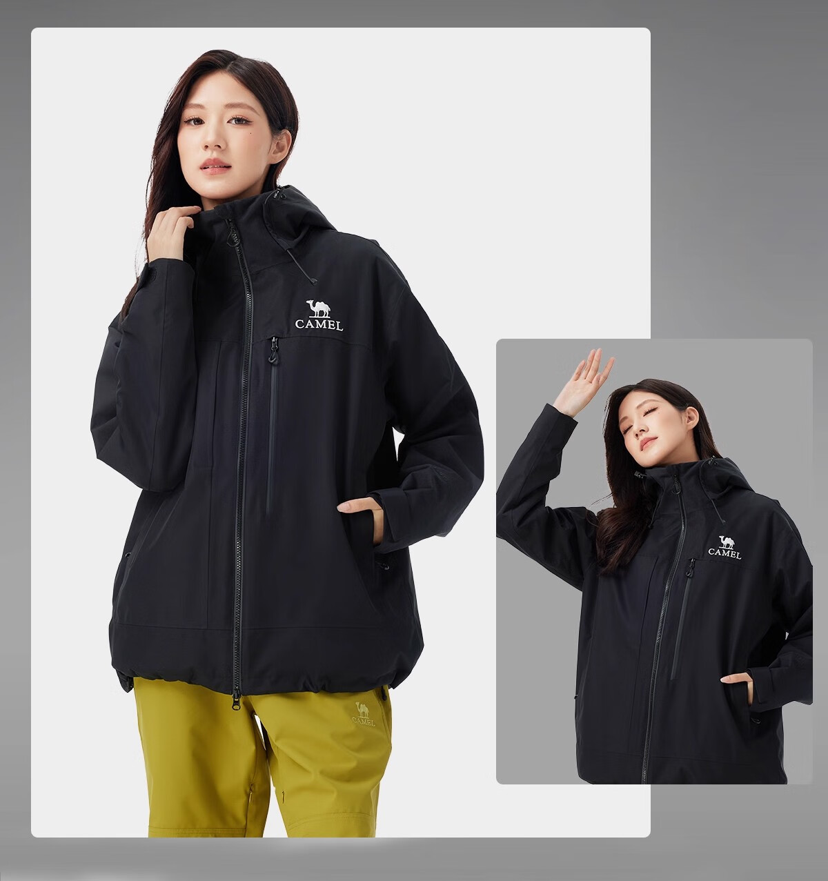CAMEL [Wang Junkai Edition] Women's King Kai Armor Z Series 3-in-1 Unisex New Outdoor Jacket 22
