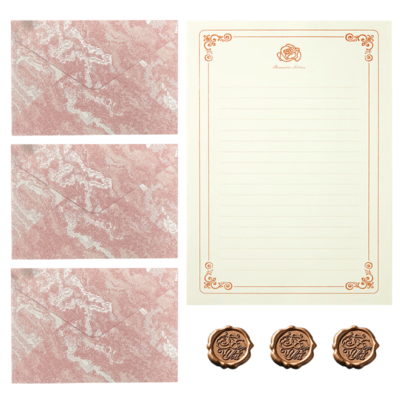 Kingdee Vintage Envelope And Letter Set, Exquisite Christmas Gift, Birthday Card, Couple's Handwritten Creative High-End Love Letter, Premium Gift for Girlfriend