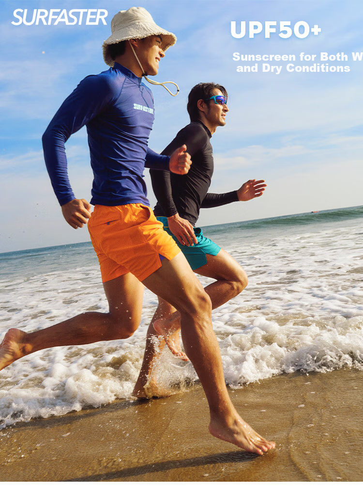 Sulang Men's Swimwear, Hot Spring Diving Suit, Surfing Sun Protection Jellyfish Beach Seaside, Long-Sleeve Swimwear, Navy Blue Starry Sky, L 8
