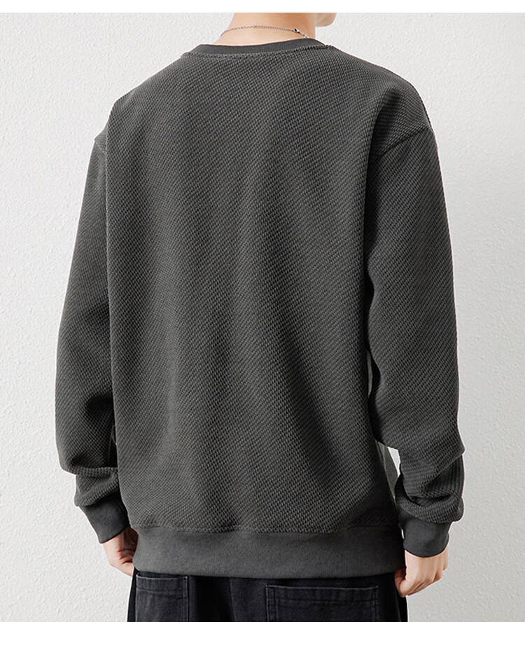 JEEP Men's Sweatshirt, Casual Loose Long-Sleeve T-Shirt for Spring And Autumn, Round Neck Top, Men's Clothing, Dark Gray, XL 3