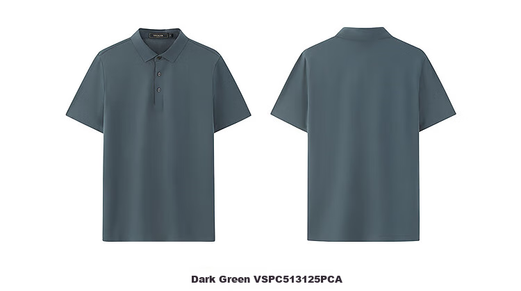 YOUNGOR POLO Men's, 2025 Summer Youth Business Casual Short-Sleeve Polo Shirt, Dark Iron Gray, 3XL 15