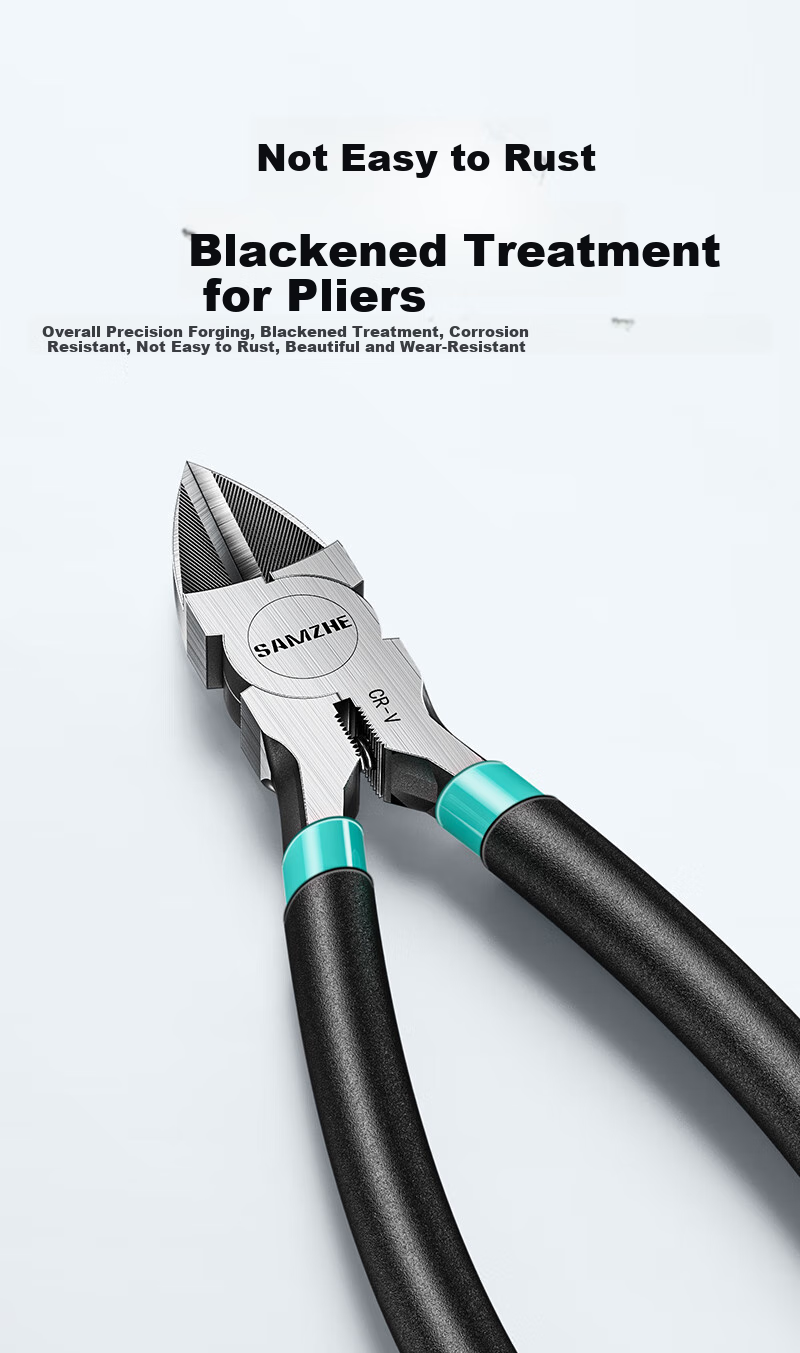 SAMZHE Diagonal Cutting Pliers, 6-Inch Model Pliers, Electrician Wire Cutters, Plastic Cutting Pliers, Diagonal Pliers, Side-Cutting Pliers WJQ02 4
