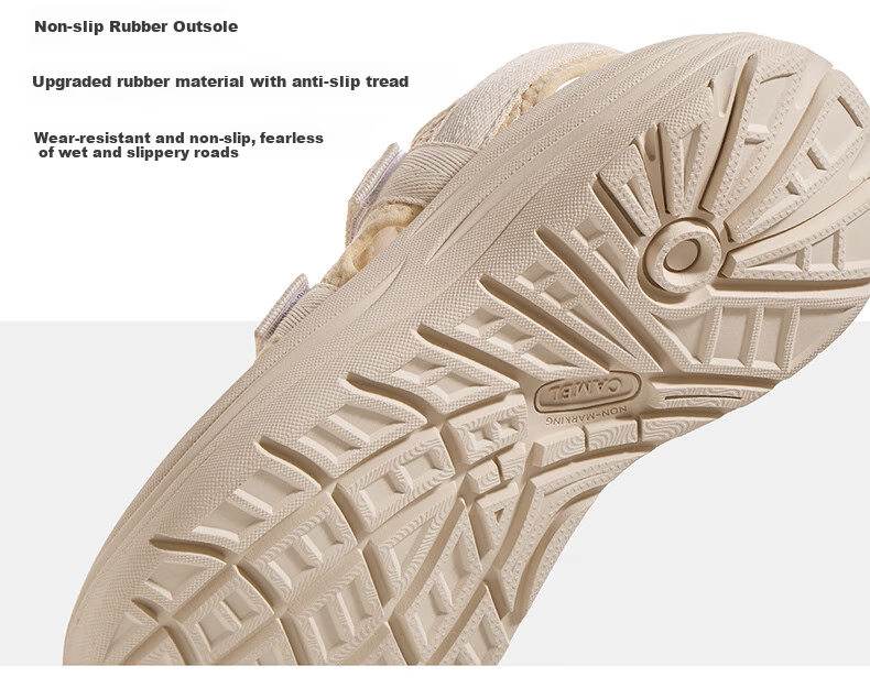 CAMEL Wave Sports Sandals for Women, Breathable Thick-Soled Velcro Beach Shoes X25B16L2039 Milk White/Purple 36 12