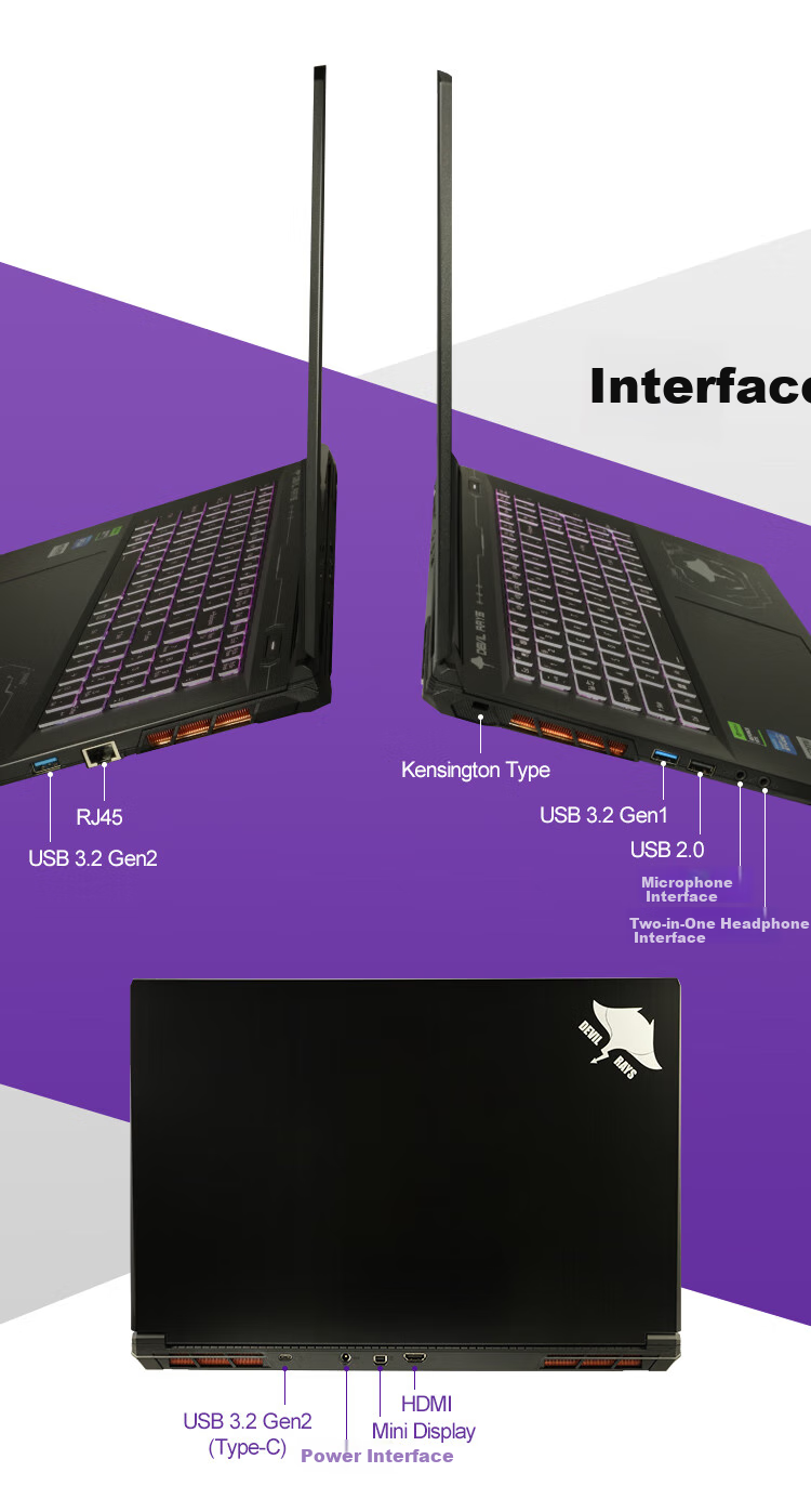 Future Human AI Workstation X98 18-inch High-Performance AI Computing Laptop (Ultra9-290HX Plus 128GB RAM 2TB SSD RTX5090 4K 240Hz Dual Network Ports) 13
