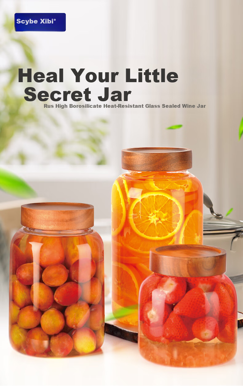 Scybe Infusion Jar, Airtight Container, Heat-Resistant Glass Sealed Jar, Specialized Bottle for Infusing Liquor, Pickling Glass Jar, Lusi 1800ml 1