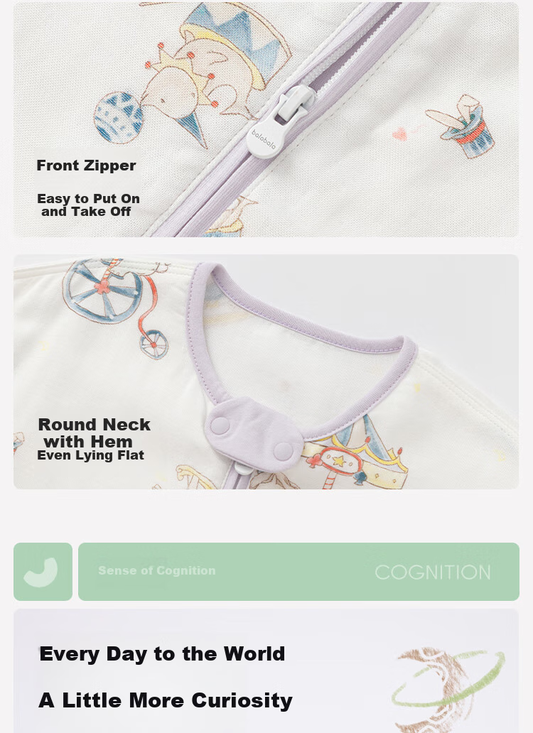 BALABALA Baby Sleeping Bag, Infant Children's Pajamas, Newborn Soft Skin-Friendly Printed All-Over Cute Design, 208225181202 6