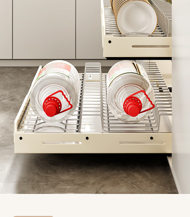 Shuaishi Dish Rack, Kitchen Pull-Out Basket, Cabinet Bowl Basket, Drawer Dish Rack, Draining Rack, Sink Pull-Out Bowl And Plate Storage Rack 7