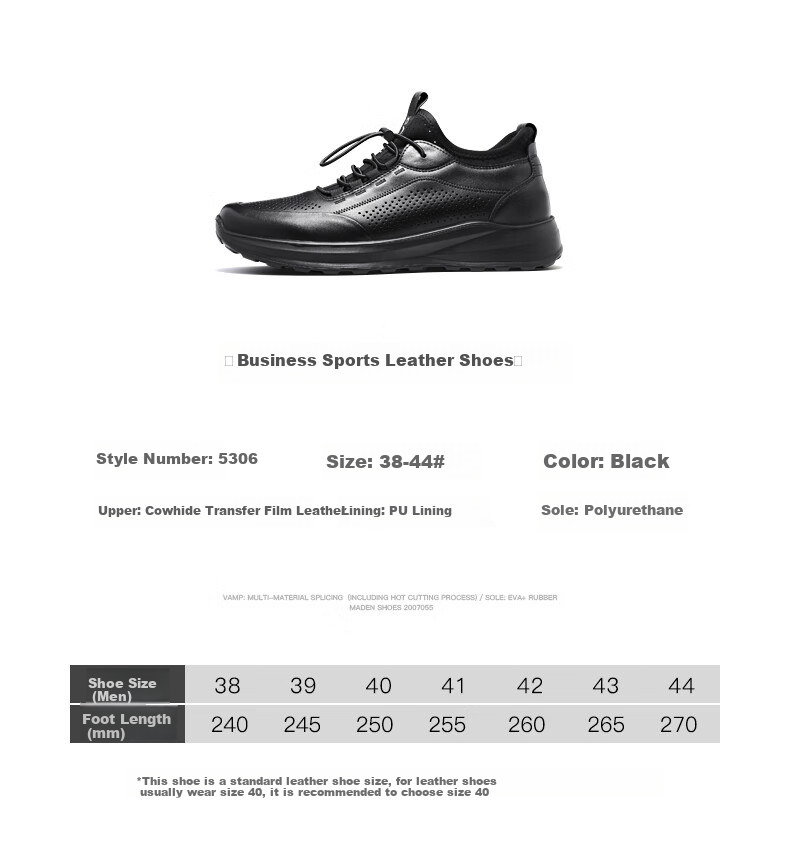 CARTELO Genuine Leather Men's Shoes, Business Casual Sports New Style for Autumn And Winter, Soft Thick-Soled Versatile Commuter Work High-End Black 8