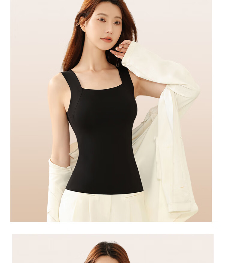 GUJIN Lightweight Warm Vest Women's Thermal Autumn Winter Bra-Free Innerwear Base Layer Camisole Skin-Friendly M 15