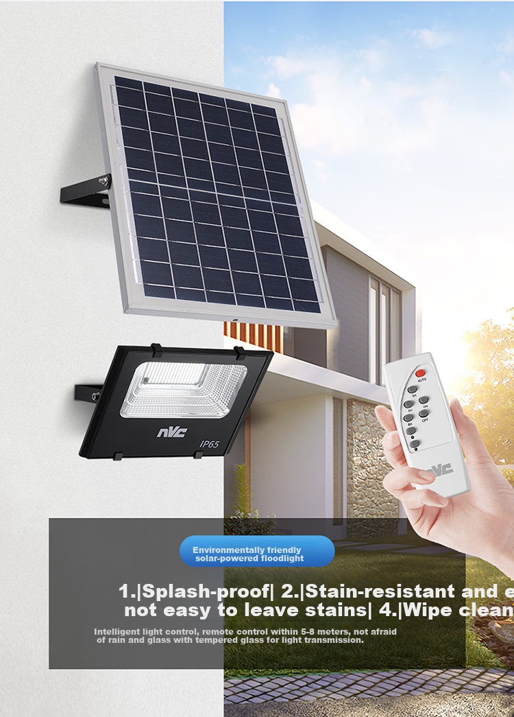 NVC Solar Outdoor Lighting Floodlight Garden Light Street Light with Motion Sensor And Remote Control, 1100lm, Illuminates about 40㎡ 15