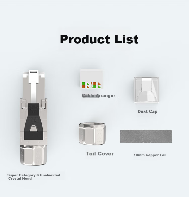 CHOOSEAL (CHOSEAL) CAT6A Shielded Tool-Free Crystal Head, CAT6A Engineering Grade RJ45 Network Tool-Free Connector, Computer Network Cable Broadband CAT6A Connection, 1 Piece, QS9931 9