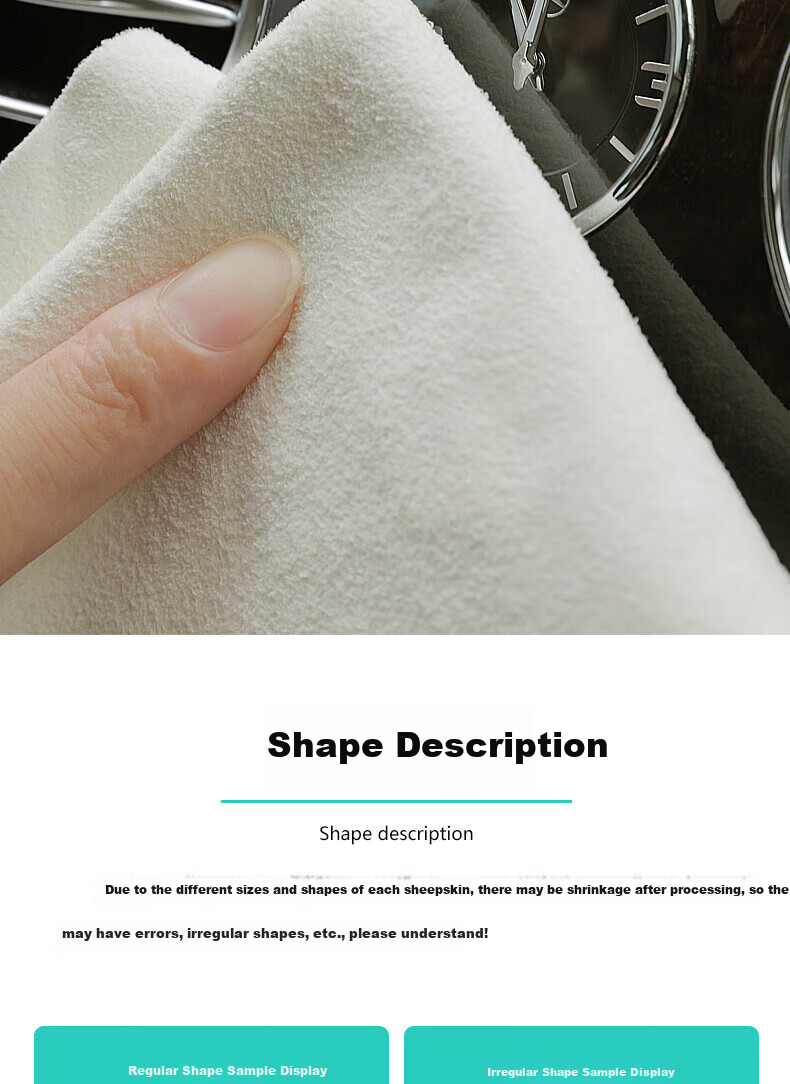 Good Weather Natural Chamois Leather Car Wash Towel Glass Cleaning Cloth Multifunctional Deerhide 40*70 Two-Pack (Irregular Shape) 6