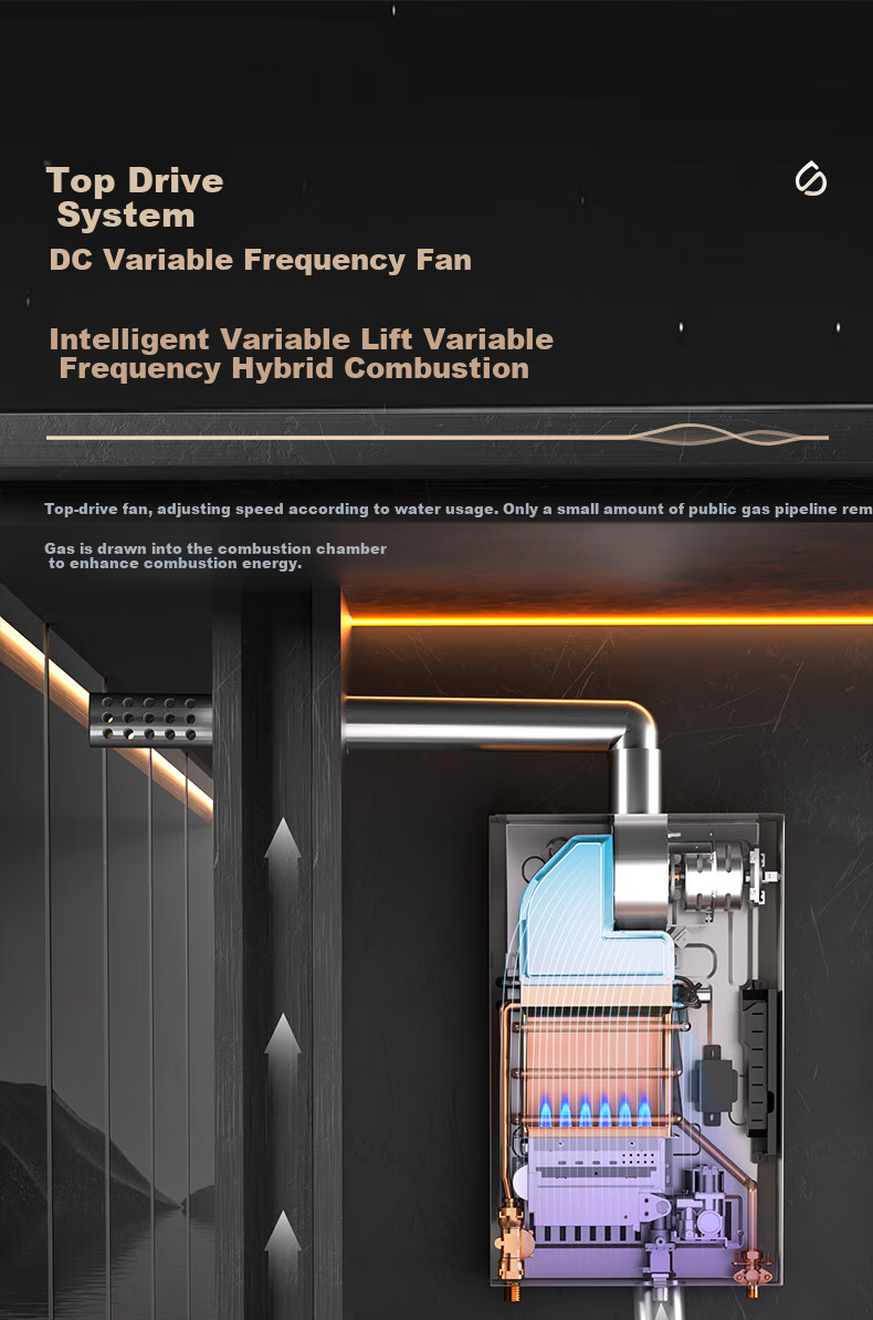 CHIGO 12L Constant Temperature Gas Water Heater Natural Gas ECO Energy Saving Inverter Fan Low Water Pressure Start with 15% Government Subsidy 12