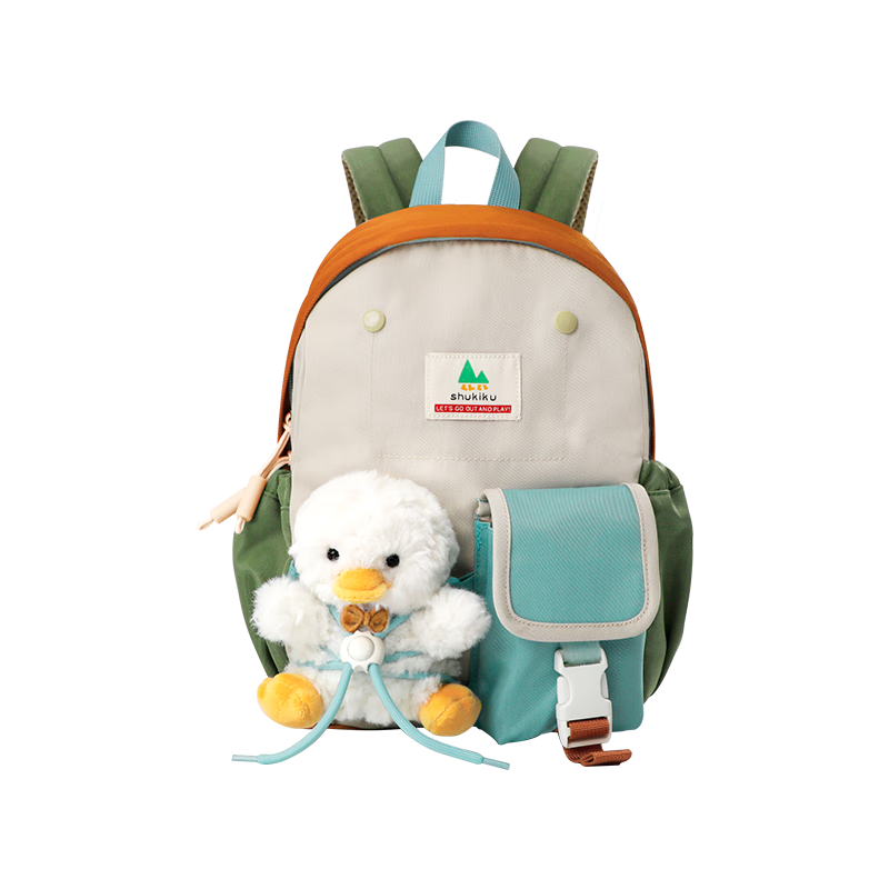 SHUKIKU Children's Doll Backpack, Kindergarten Schoolbag, Elementary Student Water-Resistant Backpack, Tomato Milk Yellow, Size S+
