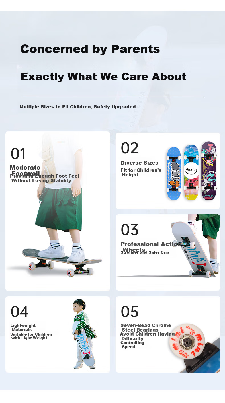 JUSTICE Kids Skateboard Double Kick Professional Youth Boiling Point Mini-J Series Holographic Rainbow 6-12 Years 3