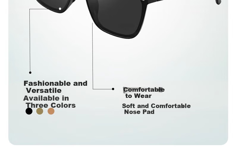HORIEN Milk Tea Color Sunglasses Make Face Look Smaller, UV Protection, Summer Folding Sunglasses for Men And Women, Driving Sun Protection, High-End Large Frame Glasses 24