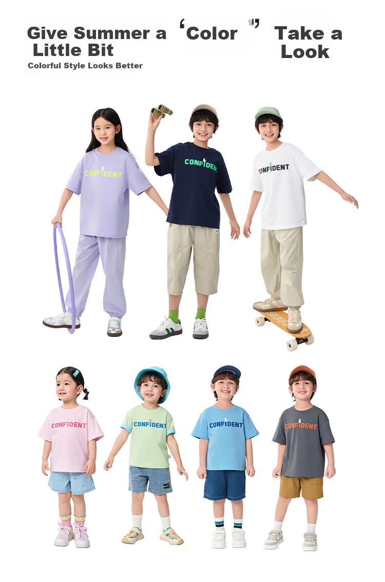 BALABALA Children's Short-Sleeve T-Shirt, Boys And Girls Top, Kids' Clothing Summer Wear [Same As In-Store], 202225117211 2