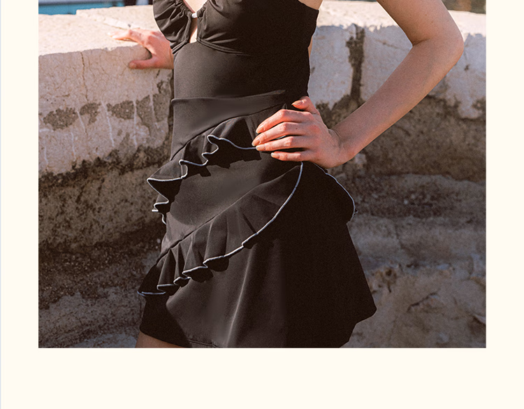 Atlanticbeach 2025 New Popular One-Piece Swimsuit for Women, Beautiful Beach Vacation Spaghetti Strap Blue Cake Skirt-Style Hot Spring Swimwear 15